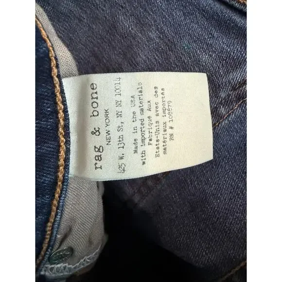 Rag & Bone Skinny Denim Jeans Woodford Dark Wash 28 - Picture 8 of 9